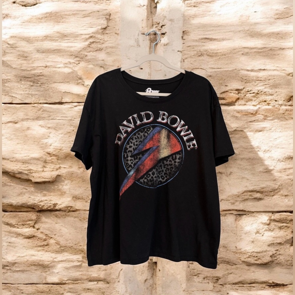 David Bowie ⚡️ Lightning Bolt Leopard Graphic Tee XXL Oversized Band Shirt